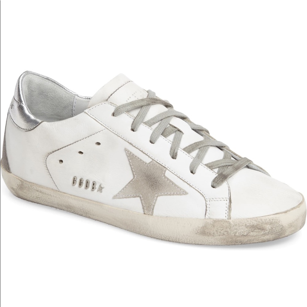 Golden goose superstar low top greysilver sneakers